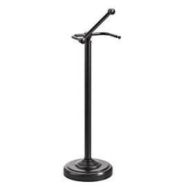WZKALY Toilet Paper Holder Stand, Oil Rubbed Bronze Toilet Paper Holder Free Standing, Post Pivoting Design & Stable Weighted Base SUS304 Stainless Steel for Bathroom（Mega Roll）