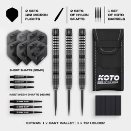 KOTO - Zoom Black Electro, 90% Tungsten, 21 G, Darts Set Complete, Gravur