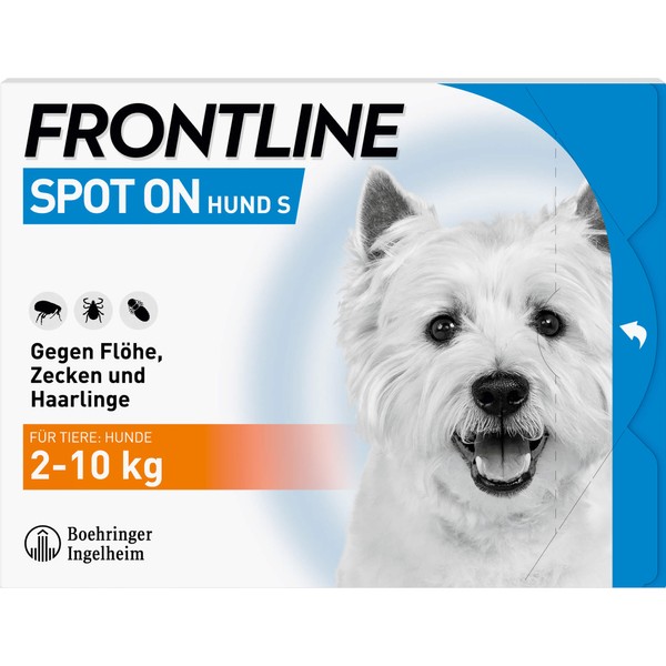 FRONTLINE Spot on Hund S Pipetten gegen Flöhe, Zecken und Haarlinge, 3 pcs. Ampoules