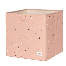 3 Sprouts Recycled Fabric Cube Storage Bin - 13 Inch Collapsible Organizer for Cube Shelving Systems, Kids Cubby Bins - Terrazzo Clay