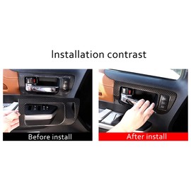 LLKUANG Car Inner Door Handle Frame Panel Cover Trim for Toyota Tundra 2014-2021 Interior Accessories (High Configuration, ABS, Carbon fiber)