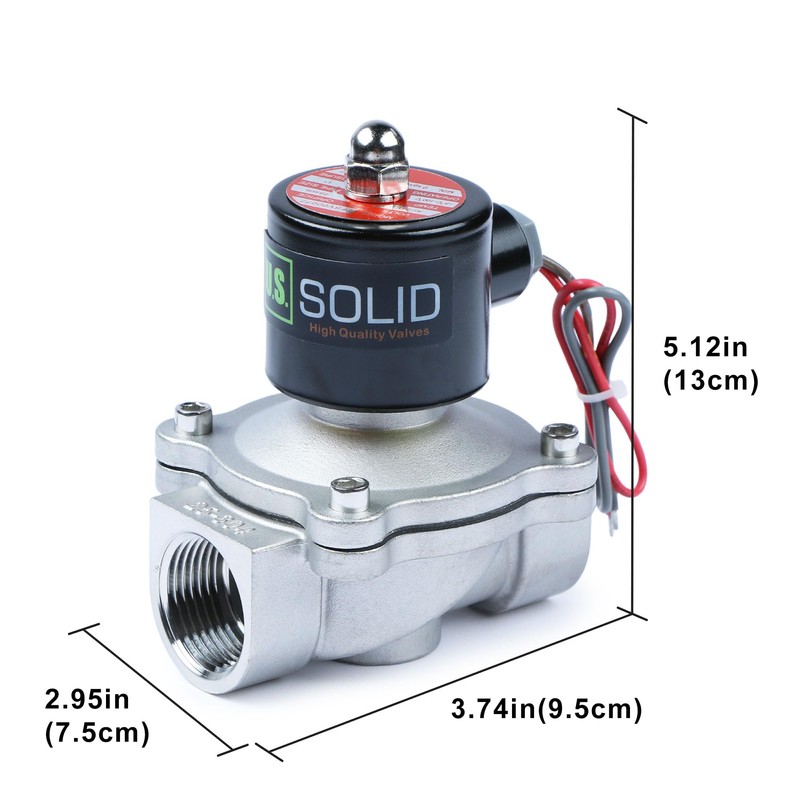 U.S. Solid 1" 24V AC Stainless Steel Electric Solenoid Valve