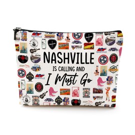 Nashville Cosmetic Bag Makeup Bag Nashville Lovers Gift Nashville Travel Souvenir Merch Vacation Friendship Gifts for Women Nashville Lovers Sister Traveller Girls Trip Gifts Favors Christmas Birthday