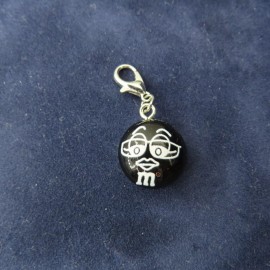 Pemby Studio CHOCOLATE CANDY Charm Zipper Pull Keychain Add On Clip Dangle Black Lady M&Ms