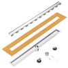 24 inch Linear Shower Drain with Tile Insert Grate Cover,