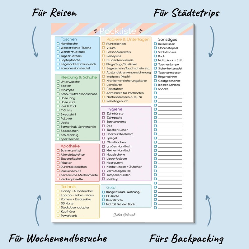 Packing list pad in DIN A5 format with 50 sheets