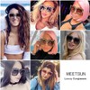 MEETSUN Elton Square Rhinestone Sunglasses-Oversized Bling Shades for Women with