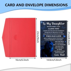 Back to School Supplies, School Stuff for Teen Boys Easter Basket Stuffers, Birthday Card for Daughter from Parent, 'To My Daughter, Never Forget I Love You...', Red, 5x7 inches, Modern, Letter Print