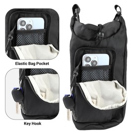 AHRLIC Insulated Water Bottle Carrier Bag with Adjustable Shoulder Strap, Fits 32oz 40oz Tumbler, Water-Resistant Polyester, Large Capacity with Phone Pocket, Perfect for Travel and Outdoor