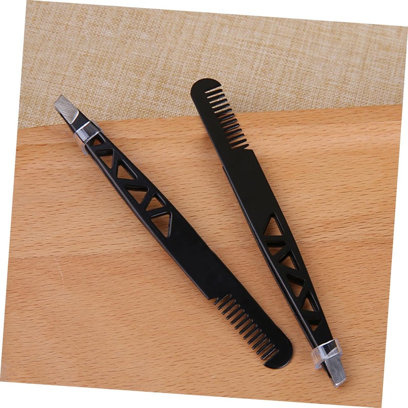FOMIYES 3sets Quality Eyebrow Tweezer Trimmer Dual-use Makeup Tool Anti-slip