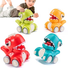 HEKEDES Baby Car Dinosaur Toys, Press and Go Cars Toys Gifts for Kids Toddlers Ages 3+ (Dinosaur)