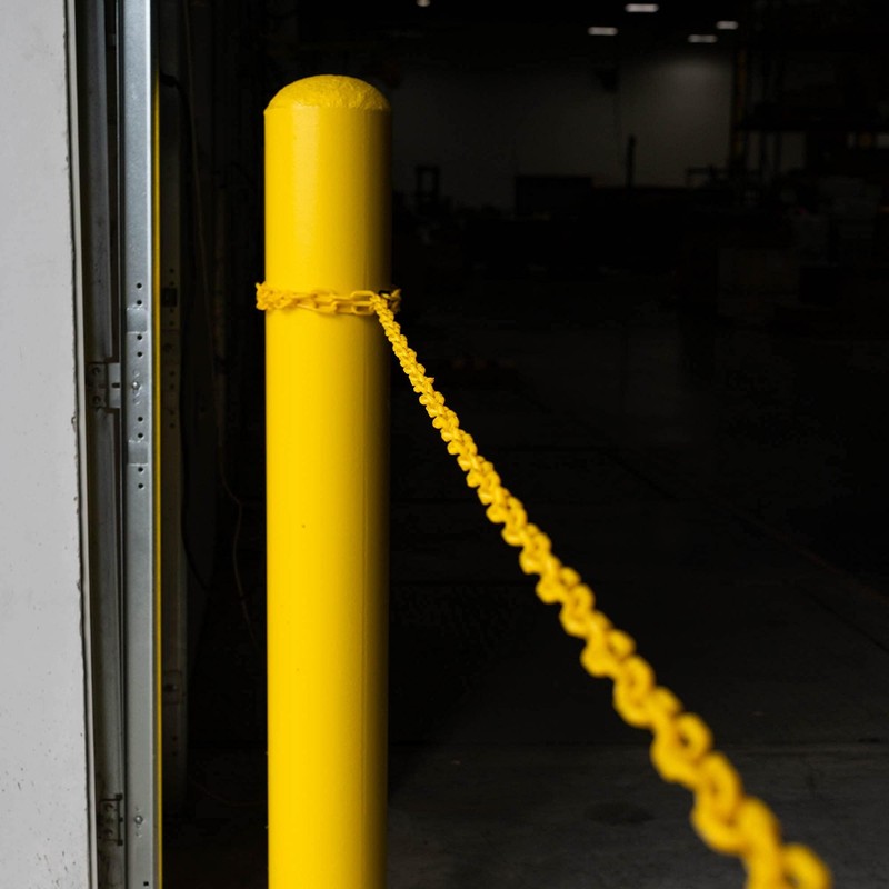 100-foot Plastic Safety Chain Barrier - High-Visibility Lightweight Yellow Barricade
