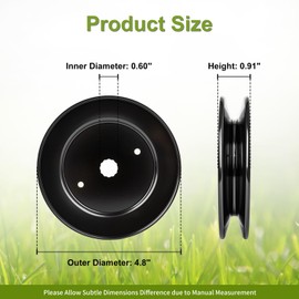 603988 Spindle Drive Pulley for 42" / 52" Deck Compatible with Hu-stler Raptor 931741 931881 931899, 1 Pack