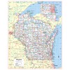 Cool Owl Maps Wisconsin State Wall Map Large Print Poster