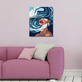 Generisch DIY Paint by Numbers Kit for Adults - Girls Sea Wave Painting by Numbers Kit on Canvas for Beginners Abstract Canvas Acrylic Paints Girls Craft 16 x 20 Inches