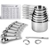 Kaluns Stainless Steel Measuring Cups, Measuring Spoons,16 Piece Measuring Cups