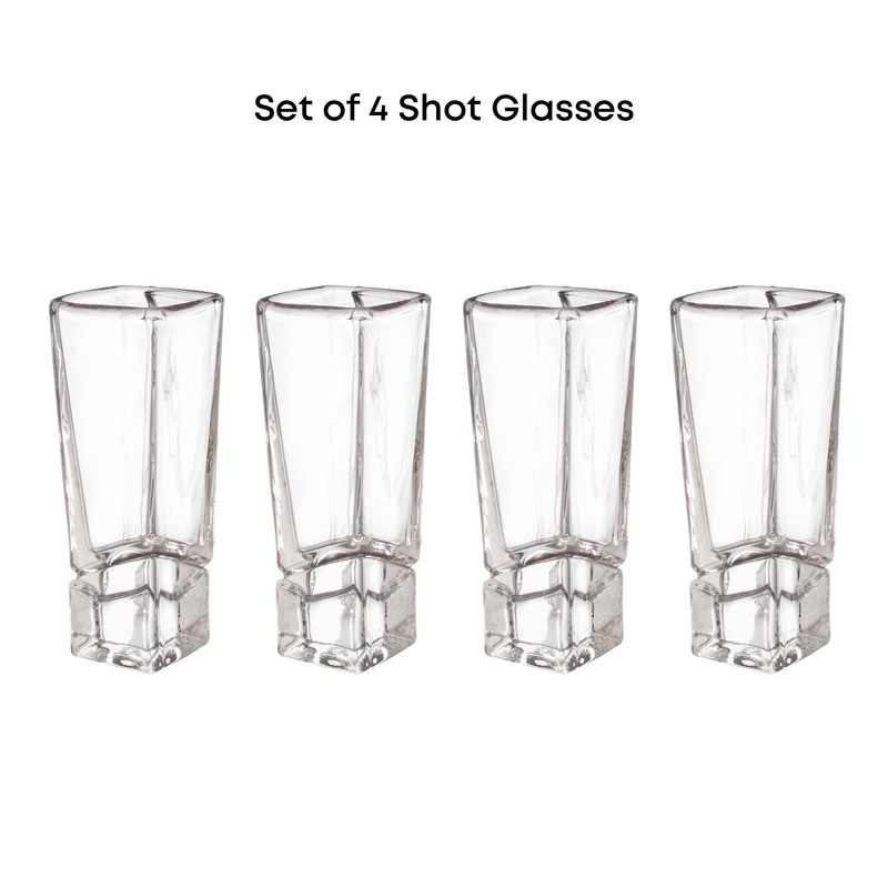 JoyJolt Carre Shot Glasses Square Heavy Base Shot Glass Set
