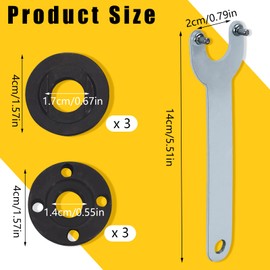 6 Pcs Angle Grinder Shaft Nuts & 1 Grinder Wrench Kit, Angle Grinder Flange Lock Nut, Grinder Replacement Nut Parts Suit for Most 4-1/2", 5" and 7" Grinders with 5/8"-11 Threaded Shaft