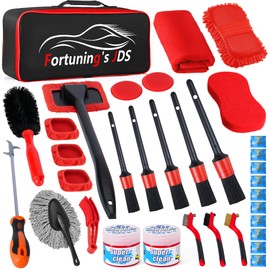 34PCS Car Detailing Brush Set, Car Detailing Kit, Car Detailing Brushes, Car Cleaning Kit, Car Windshield Cleaning Tool, Professional Car Care kit - Car Wash Brush kit for Interior Exterior Wheels