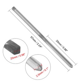 sourcing map Hand Reamer 2.5mm Alloy Tool Steel H8 6 Straight Flutes Hand Milling Cutter Tool Metric Reaming Drill Bit for Metal