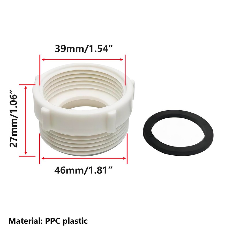 Qrity 1PCS Kitchen Sink Waste Pipe Fitting 39mm Female Thread