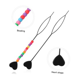 MERRYHAPY 18 Pcs Hairpin Braiding Tools Braid Ponytail Hair Ponytail Small Beaders for Hair Braids Ponytail Styling Tool Ponytail Makers Small Beaders for Hair Long Beaded Colored Beads Miss