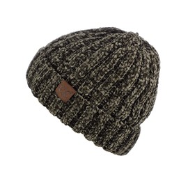 C.C Unisex Chenille Soft Warm Stretchy Thick Cuffed Knit Beanie Cap Hat-New Olive