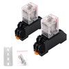 GUETNEU 2 Pcs Electromagnetic Power Relays, Red Indicator Light, 8-Pin
