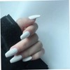 BIUDECO 24pcs White Ballerina Fake Nails French Tip Wear Nails