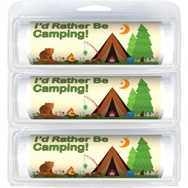 Eco-Friendly | Soft Toilet Paper Rolls | Travel-Size Protective Dispensers | Coreless & Biodegradable | Camping, Hiking & Outdoors (3-Pack) (215 Rather Be Camping)