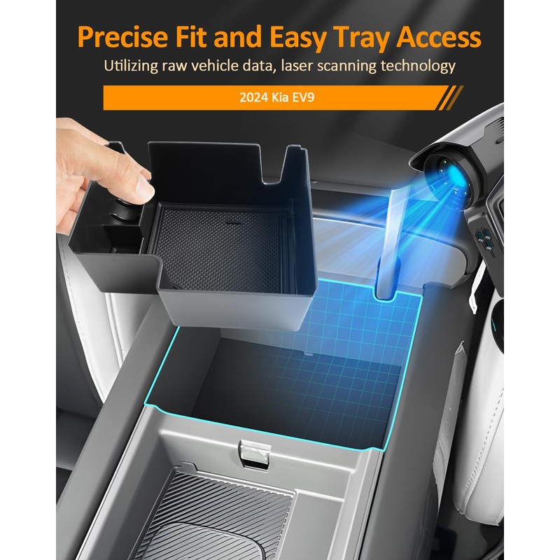 for Kia EV9 2024 2025 Center Console Organizer Tray for
