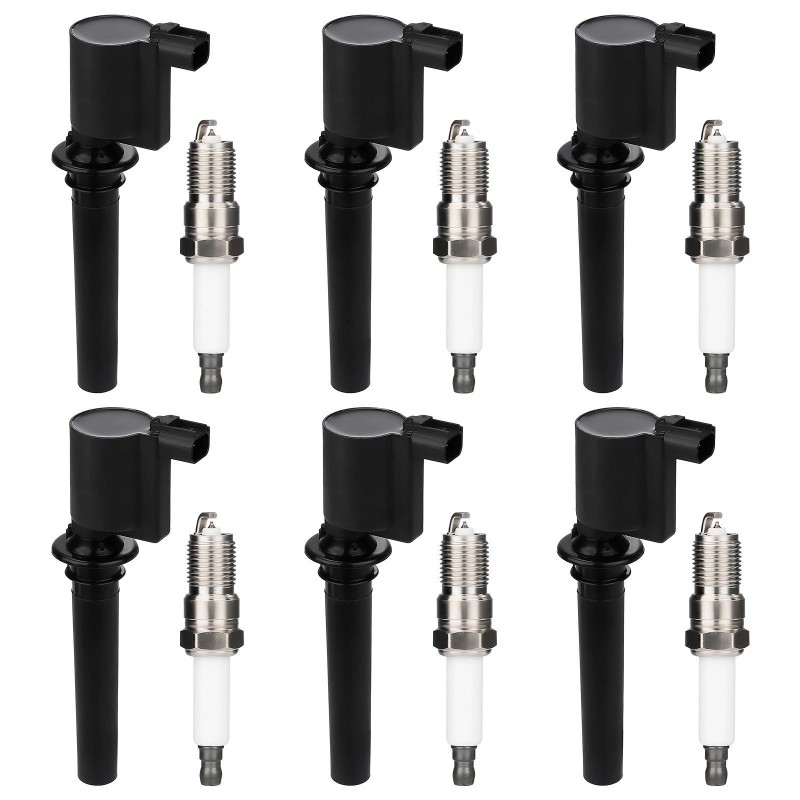 Gearzaar 6x Ignition Coil Pack & 6x Spark Plug For