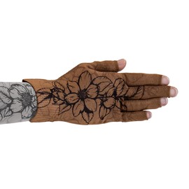 Lymphedivas Carolina Mocha Medical Graduated Compression Glove for Lymphedema (30-40 mmHg Large)