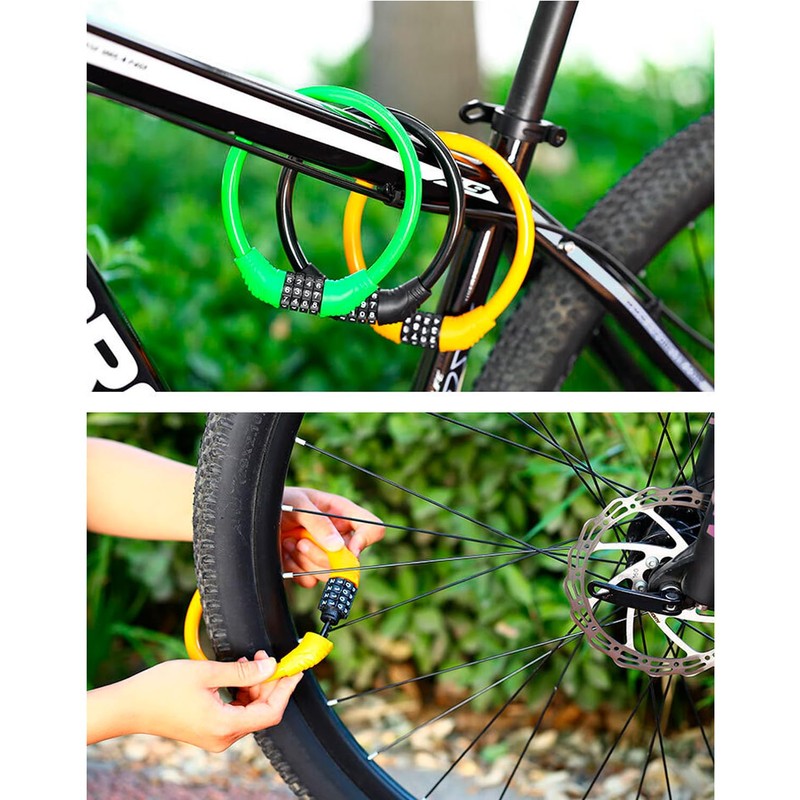Bike Lock Resettable Combination Cable Lock for Bicycle, Scooter and