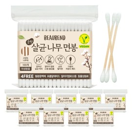 Viewend vegan wooden cotton swabs, 10 pieces, 100 pieces / 뷰렌드 비건 나무 면봉, 10개, 100개입