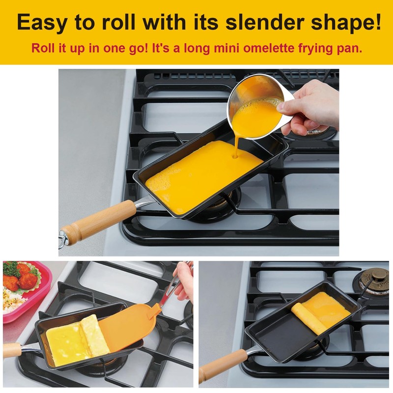 KAKUSEE Long Slim Tamagoyaki Omelette Mini Frying Pan - Iron
