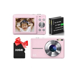 Digital Camera, 1080P Camera, 44 Megapixels, Compact Camera, 2.4-Inch LCD Screen, 16x Digital Zoom,Rechargeable Mini Camcorder For Beginners - Colour: purple