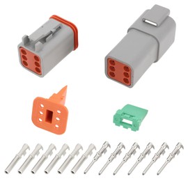 ECSiNG 1Set 6 Pin Waterproof Electrical Connector Kit DT04-6P DT06-6S Compatible with Deutsch Compatible with DT Series 6P Automotive Sealed Plug