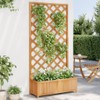 Gecheer Planter with Trellis Brown Solid Wood Fir