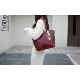 MKF Collection Shoulder Bag for Women: PU Leather Tote Satchel Handbag – Crossbody Top-Handle Purse, Ladies Pocketbook by Mia k