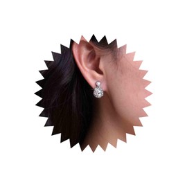 TseenYi Boho Crystal Tear Bridal Earrings Silver CZ Tear Dangle Earrings Vintage Pearl Stud Earrings Pear Cubic Zircon Drop Earrings Rhinestone Water Drop Earrings Jewellery for Women, Crystal