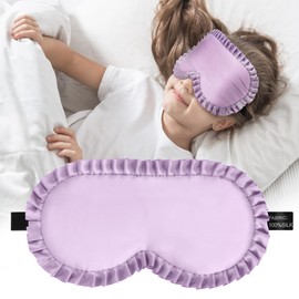 Kids Sleep Mask Eye Cover, 100% Real Mulberry Silk Sleep Mask with Adjustable Strap, Kids Blindfold for Sleeping, Boys Girls Eye Shade for Ages 3-15, Soft and No Pressure (Purple)