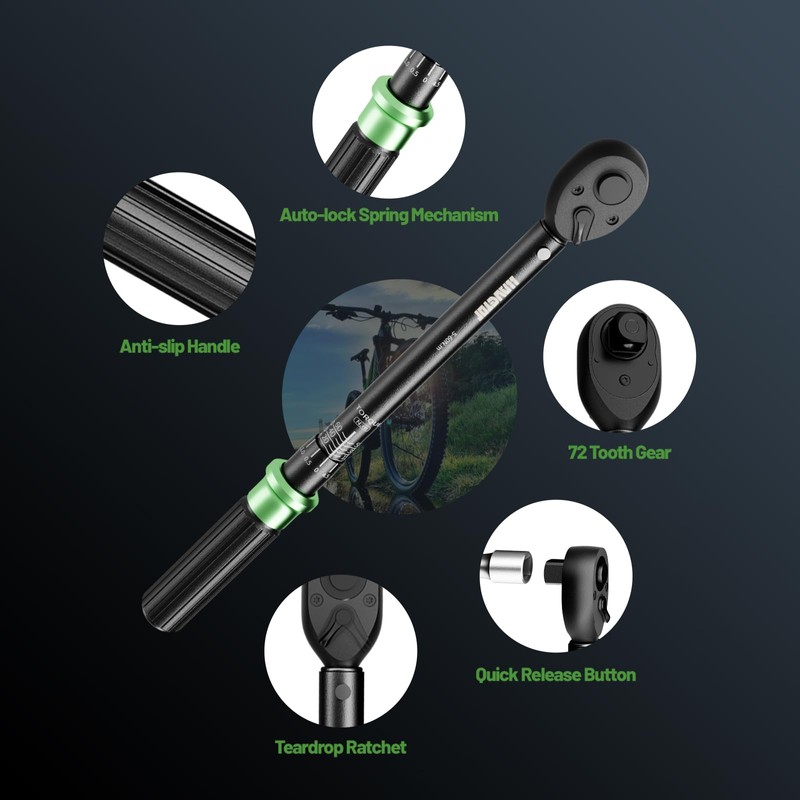 LLAVETOR Torque Wrench 3/8 Inch, 5-60Nm