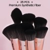 25 Set De Brochas Para Maquillaje Profesional +estuche +caja Color