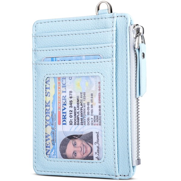 Teskyer Slim Minimalist Wallet, RFID Blocking Credit Card Holder Leather