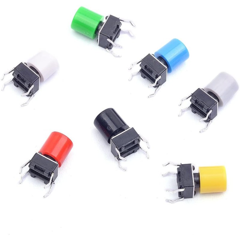 HUAZIZ 105 Pieces Tactile Push Switch 6 x 6 x