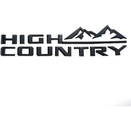 1Pc High Country Emblem Rear Tailgate Letter Logo Car Badge Nameplate Replacement for 2019-2025 Tahoe Silverado (1Pcs Rear Emblem - Glossy Black)