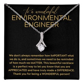 Environmental Engineer Necklace Message Card Box Alluring Standard - We Don't Always Remember - Appreciation Scientist Chemistry Thank You