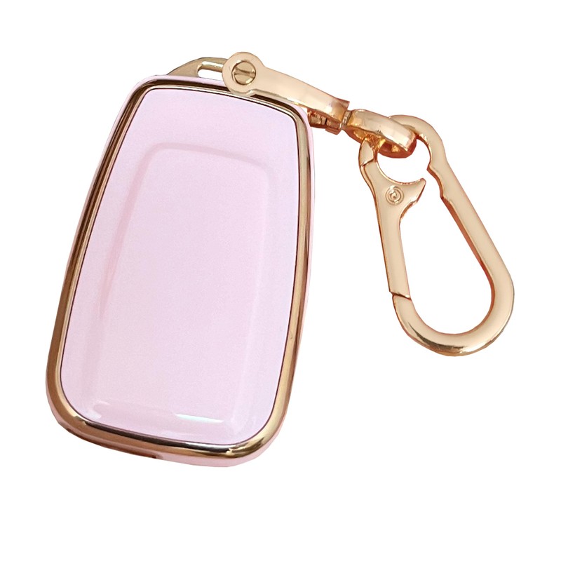 QIXIUBIA Pink for Toyota Key Fob Cover with Keychain Fits