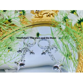 Meefisher Cute Star Keychain Aesthetic Accessories Stainless Steel Key Ring Purse Handbag Backpack Bag Charms Car Holder